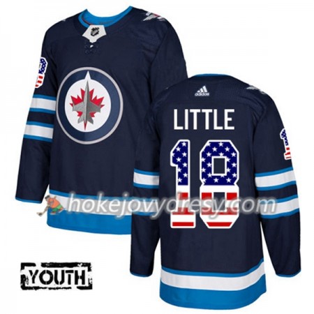 Dětské Hokejový Dres Winnipeg Jets Bryan Little 18 2017-2018 USA Flag Fashion Modrá Adidas Authentic